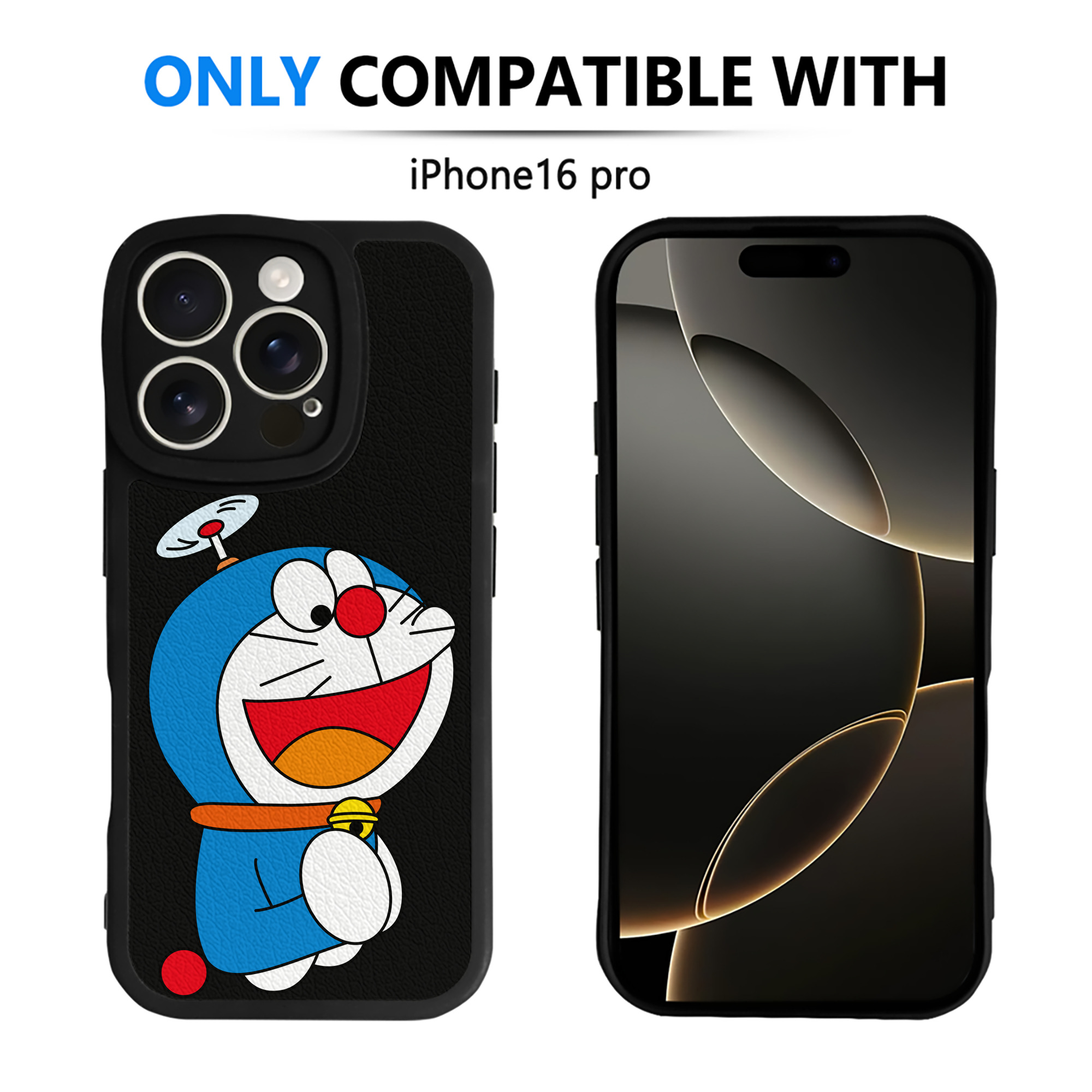 （画像用） ドラえもん Doraemon 【iPhone 16シリーズ対応】シリコンスマホケース（レザー調） 材質：シリコン